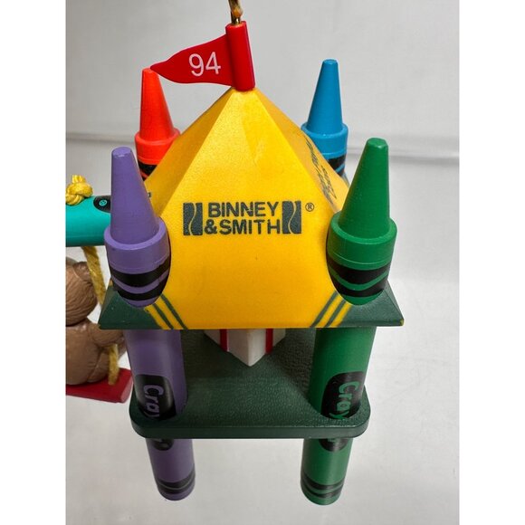 Hallmark Crayola Crayons Ornament 1994 Bright Playful Colors Bear On Swing QX527 - Picture 9 of 11
